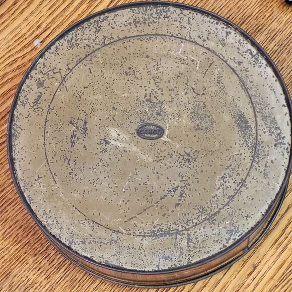 Vintage 1930s Era CANCO round Decorative Glace Fruit Tin Rustic Cottage Decor - Picture 5 of 10